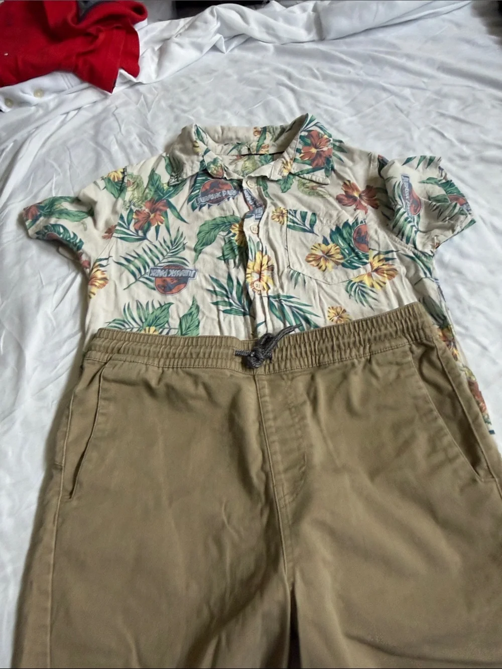 Volcom Cream Tropical Floral Button-Down Shirt - Kids